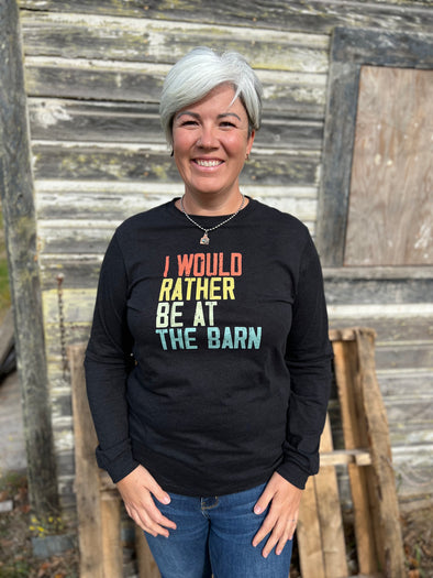 I Would Rather Be At The Barn Graphic Print Shirt