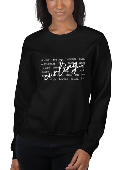 Curling Words Crew Neck Sweater (Colour Options)