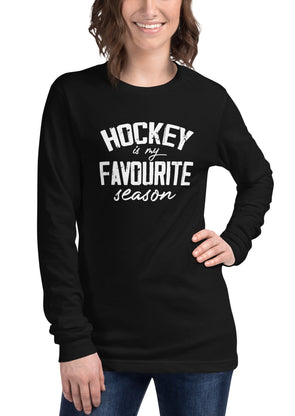 Hockey Is My Favourite Season Long Sleeve Tee (Colour Options)