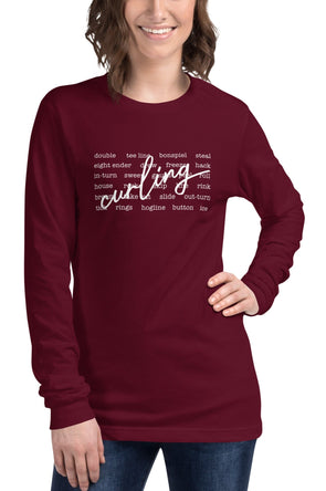 Curling Words Long Sleeve Tee (Colour Options)